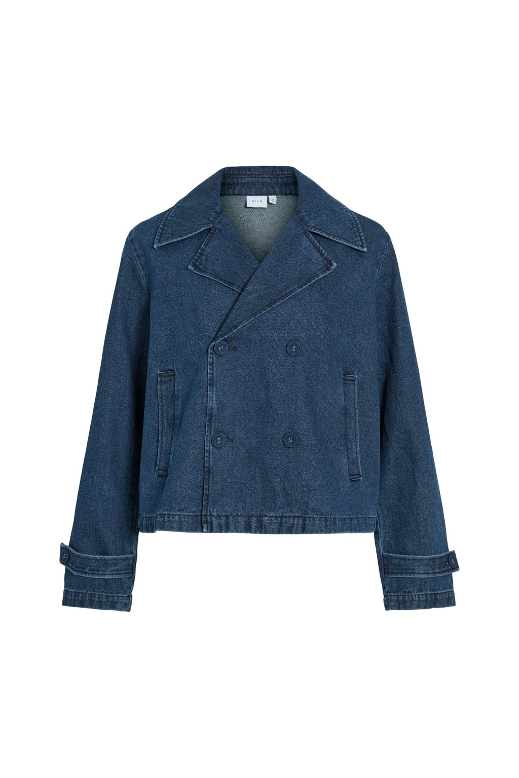 Nata Kurzer Denim-Trenchcoat – Dunkelblauer Denim