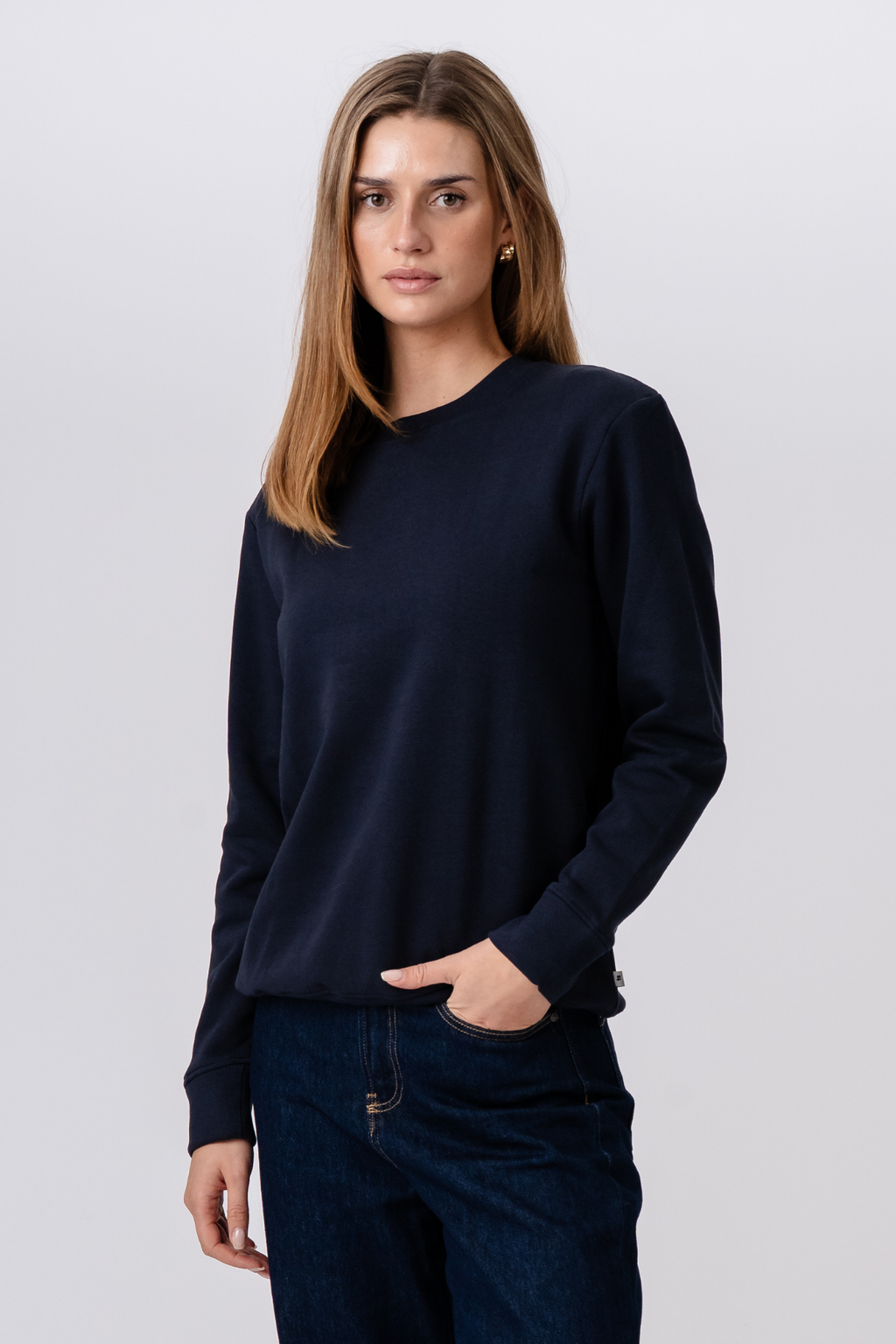 Sweatshirt mit Rundhalsausschnitt – Marineblau