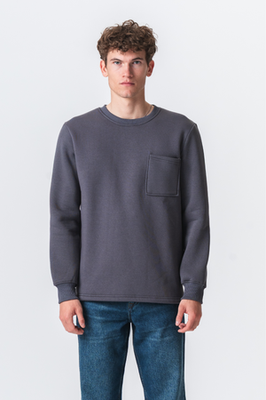 Taschen -Sweatshirt Regular Fit - dunkelgrau