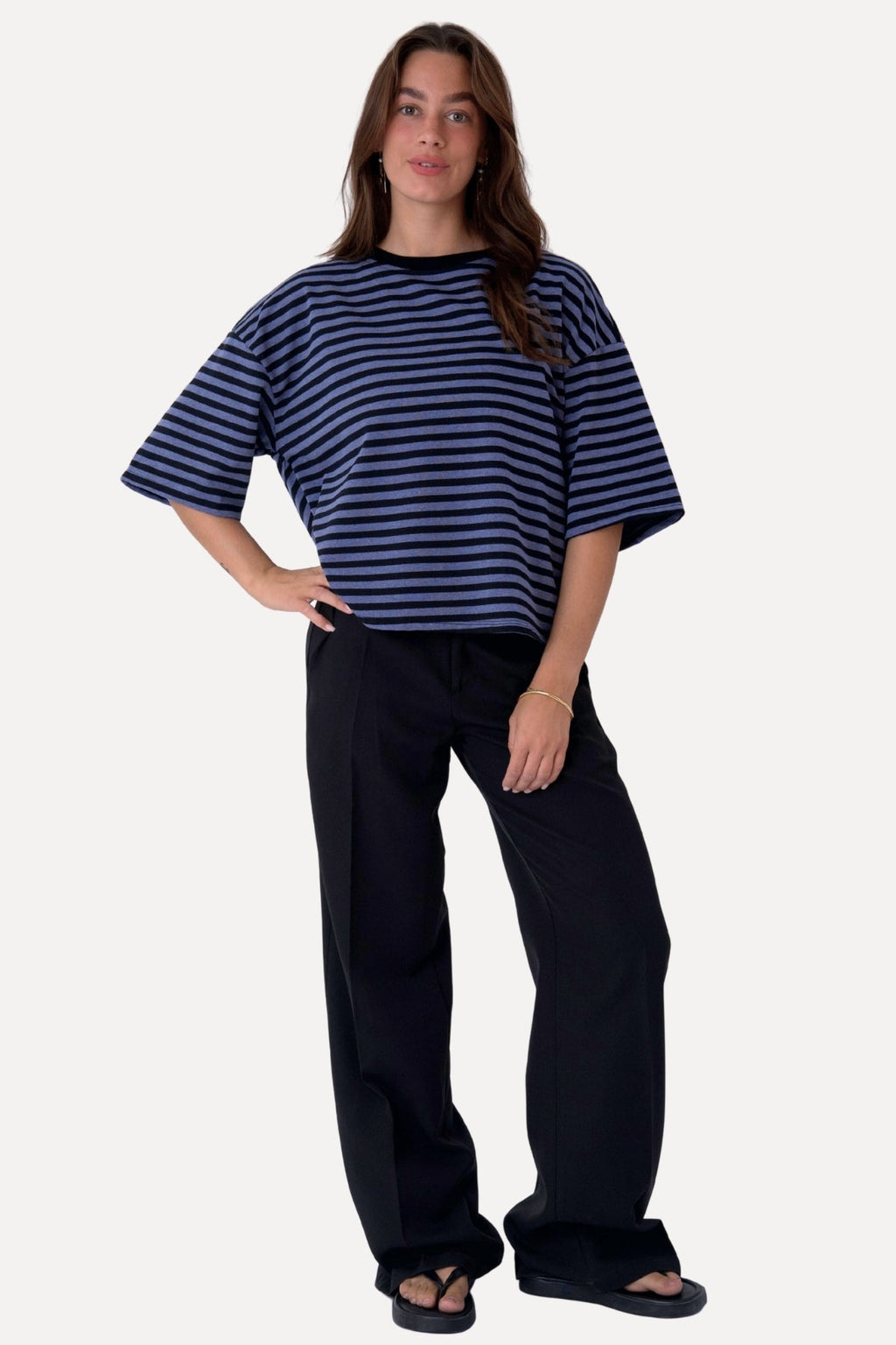 Zoe T-Shirt - Schwarz/Jeansblau