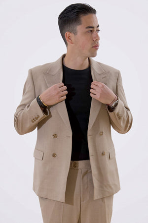 Klassischer Blazer – Beige Melange