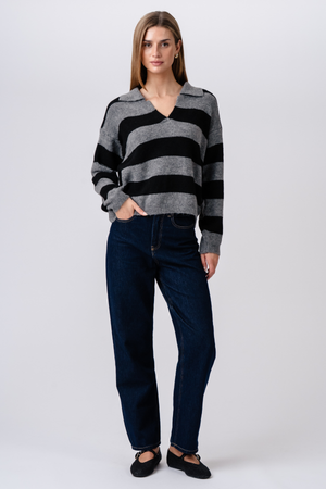 Nora Strick - Grau/Schwarz