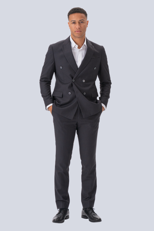 Premium-Doppelbrustblazer-graubraun