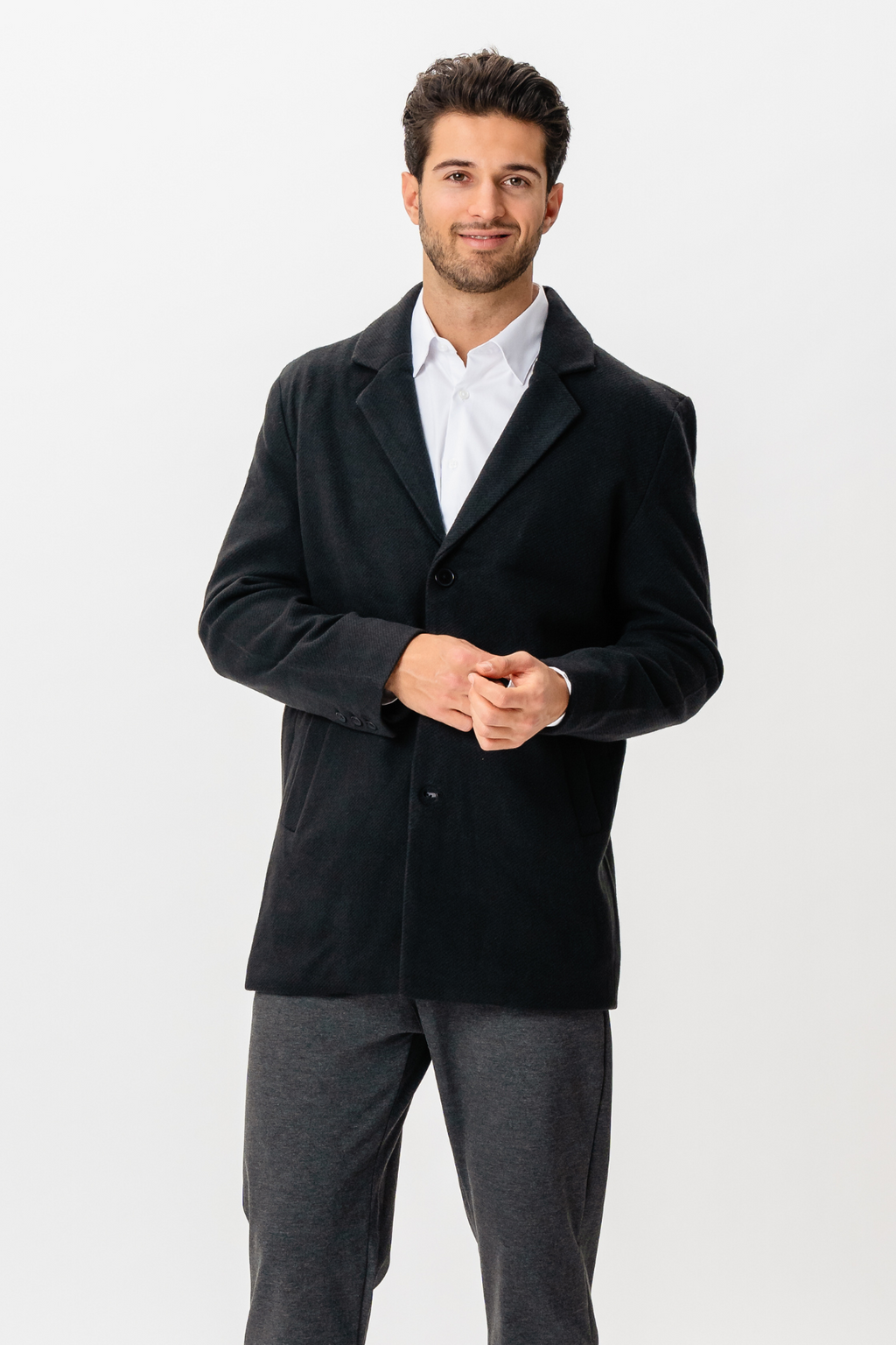 Klassischer Mantel - Schwarz