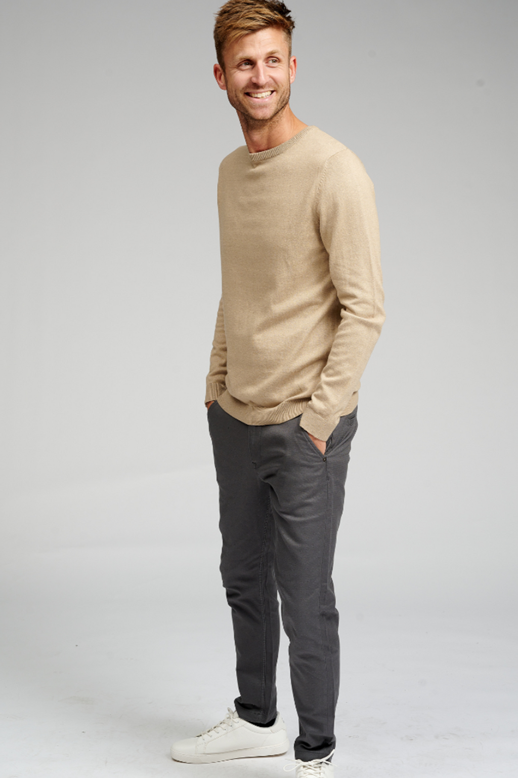 Basic Strick -Crewneck - Beige