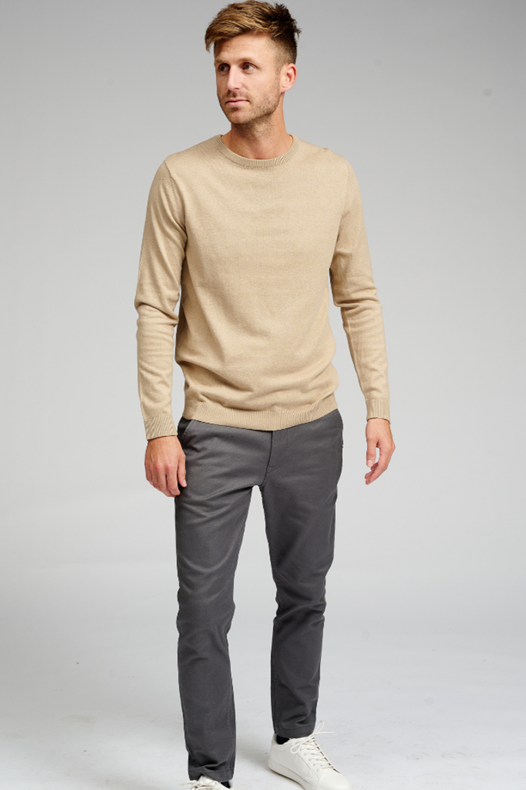Basic Strick -Crewneck - Beige