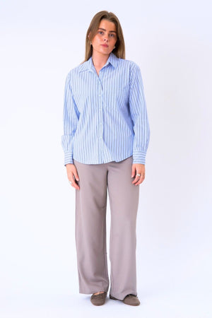 Gestreiftes Thalia-Hemd – Hellblau