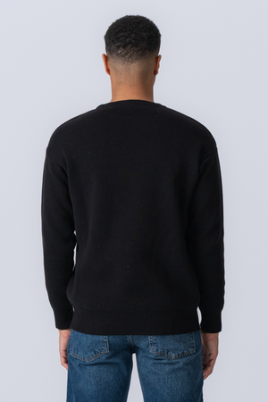 Crewneck Strickpullover - schwarz