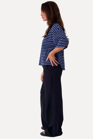 Zoe T-Shirt - Schwarz/Jeansblau