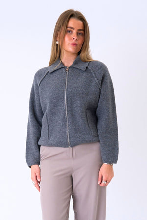 Selma Strickreißverschluss – Grau