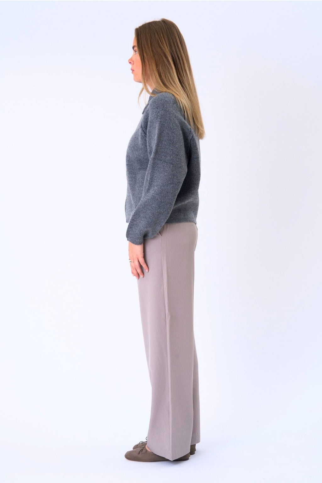 Selma Strickreißverschluss – Grau