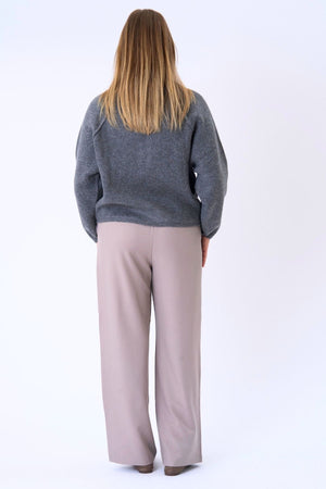 Selma Strickreißverschluss – Grau