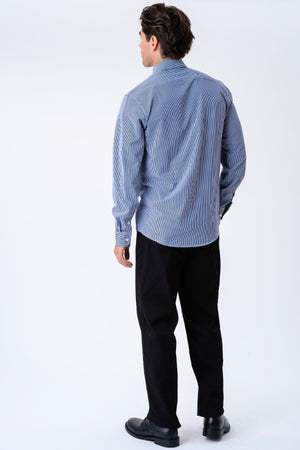 The Original Premium Performance Hemd – Weiß/Marineblau