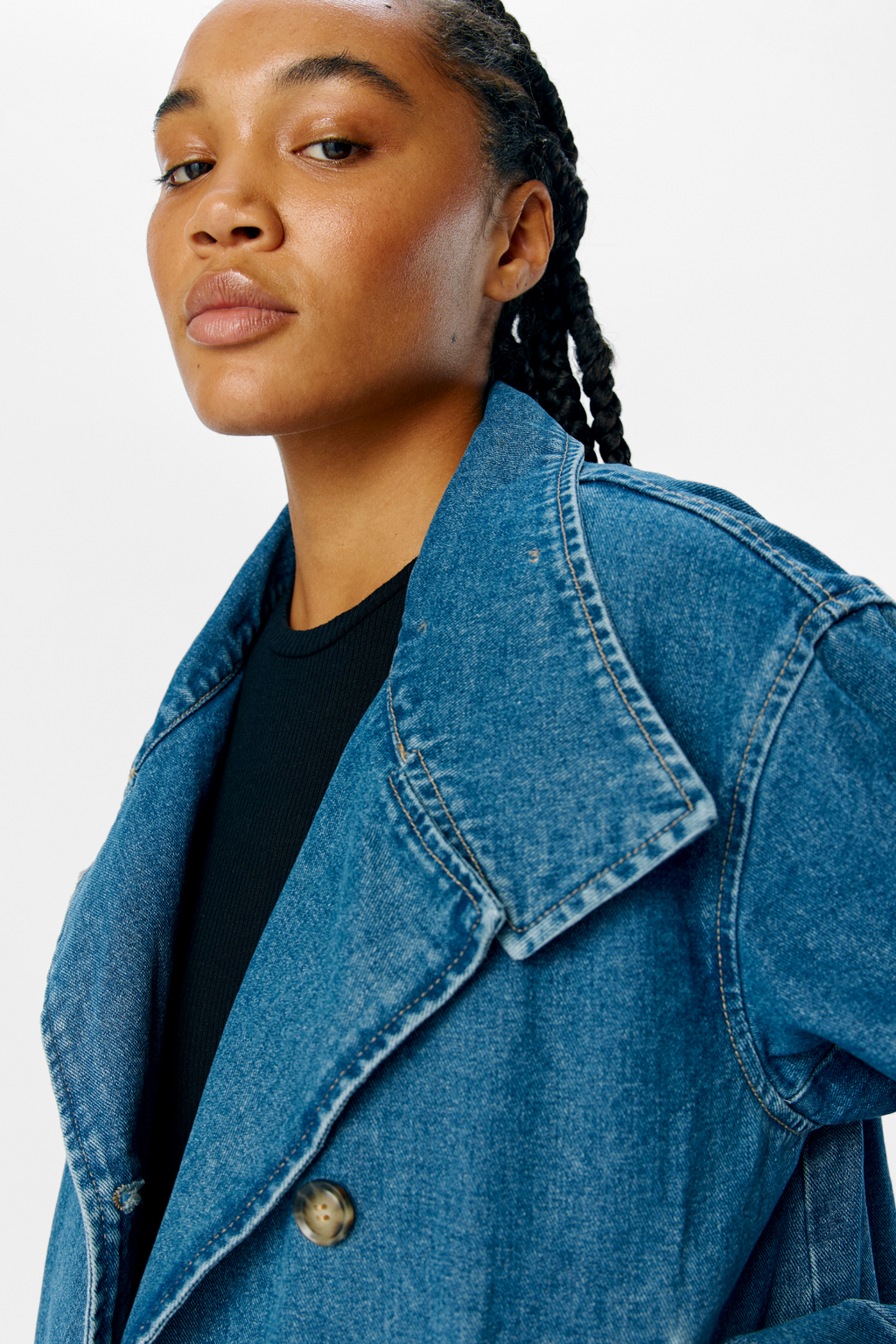 Tilla Gro l/s Denim Jacke - mittelblauer Denim