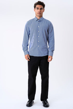 The Original Premium Performance Hemd – Weiß/Marineblau