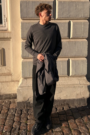 Pullover Roundneck - Holzkohle Melange