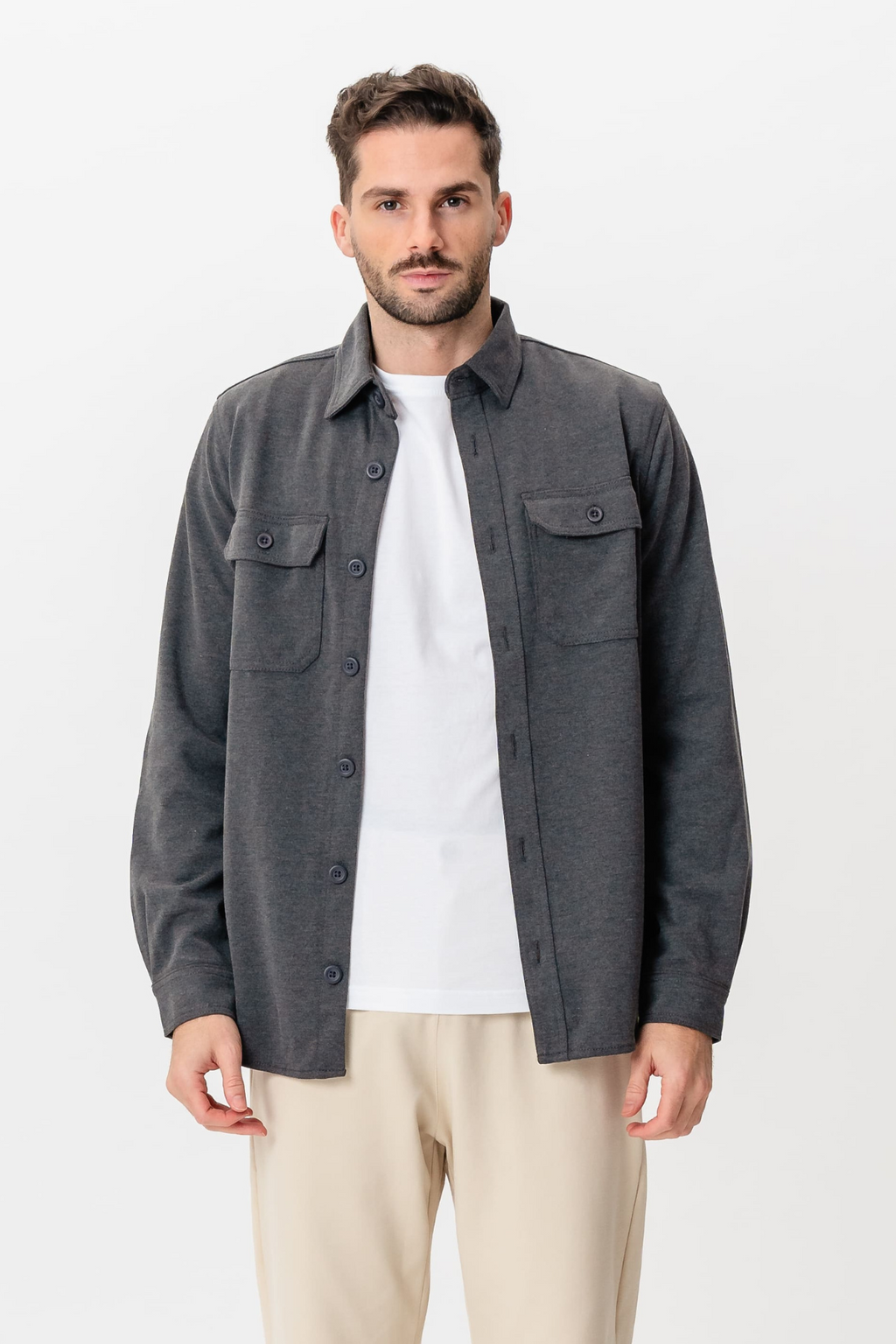 Performance Regular Overshirt - Holzkohle