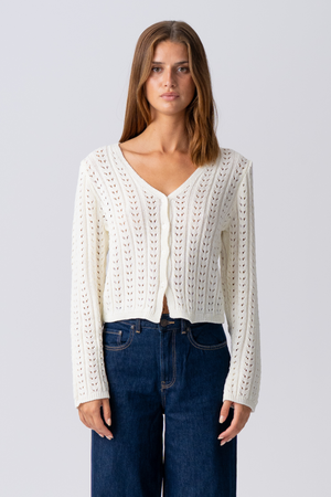 Virginia Strick Cardigan - Ecru.
