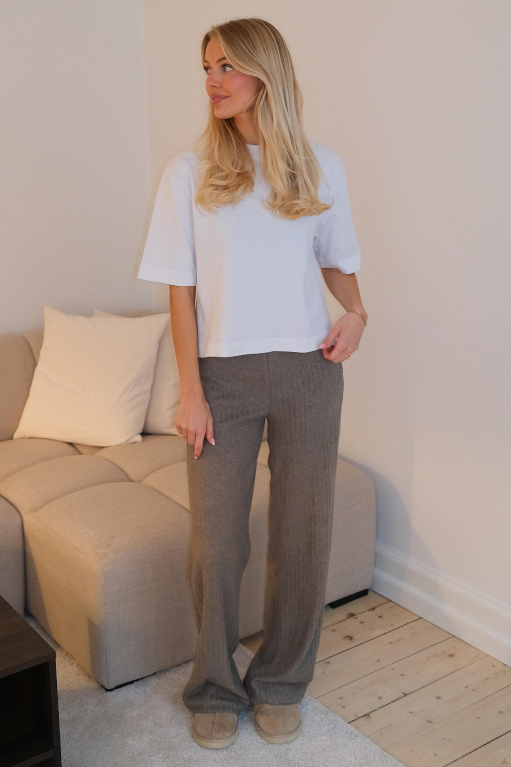 Efeu-Strick Pants - Khaki