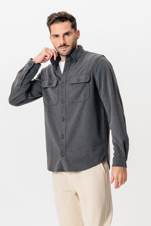 Performance Regular Overshirt - Holzkohle