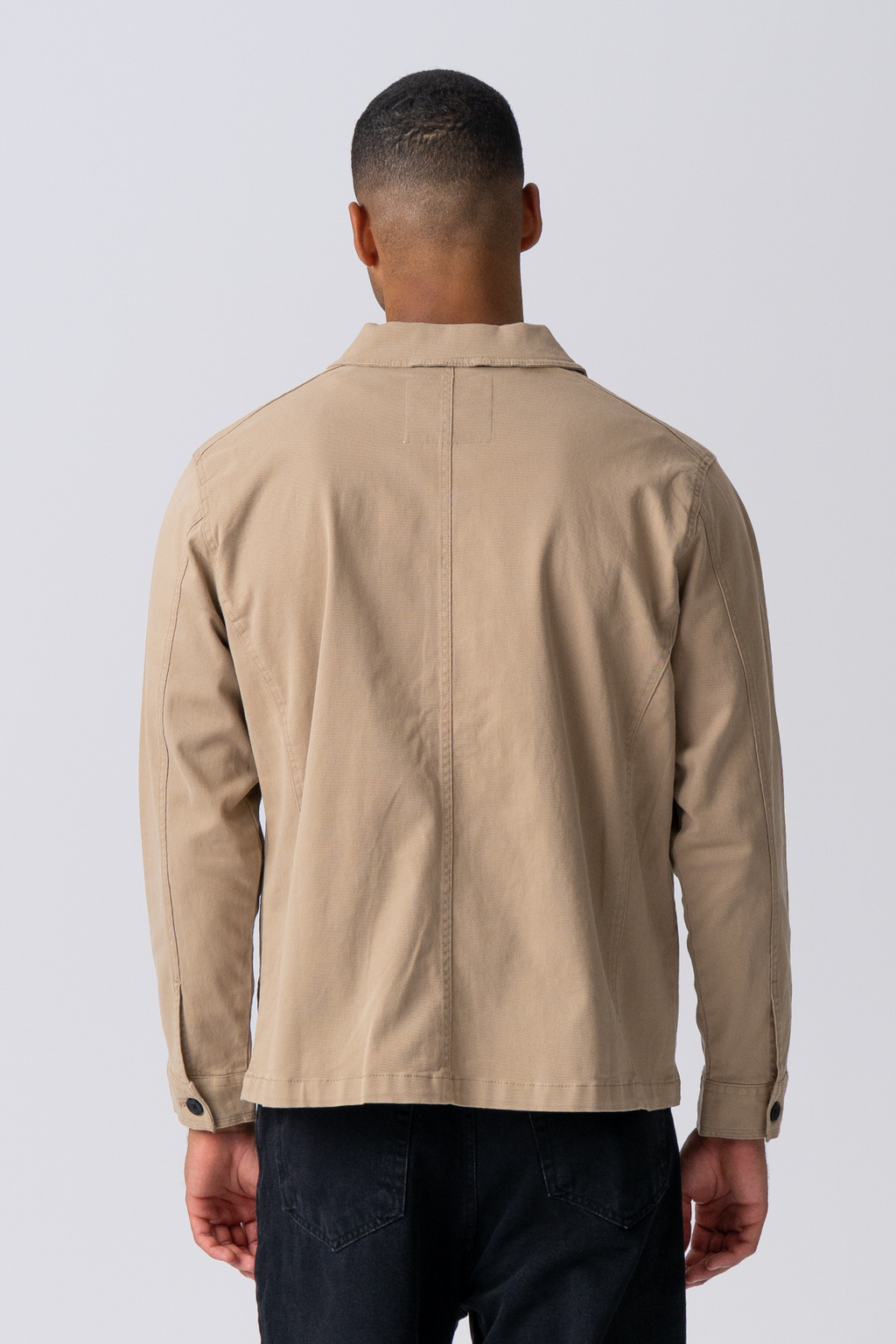Twill Overshirt - dunkler Sand