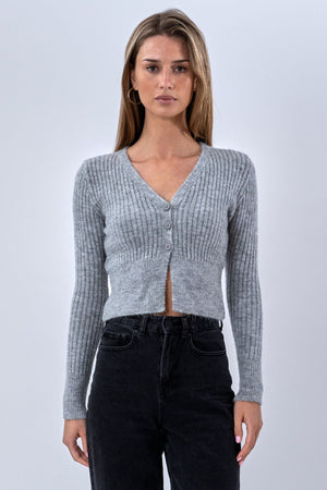 Nova Krawattenbluse gestrickt – Grau