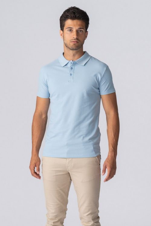 Muscle Poloshirt - hellblau