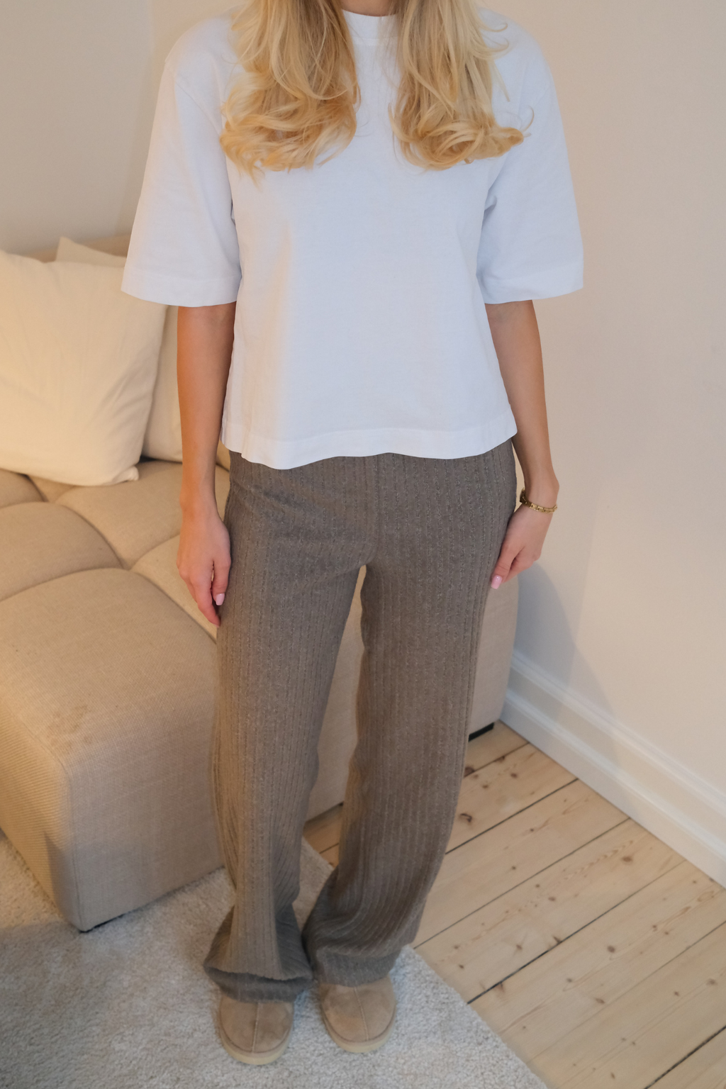 Efeu-Strick Pants - Khaki