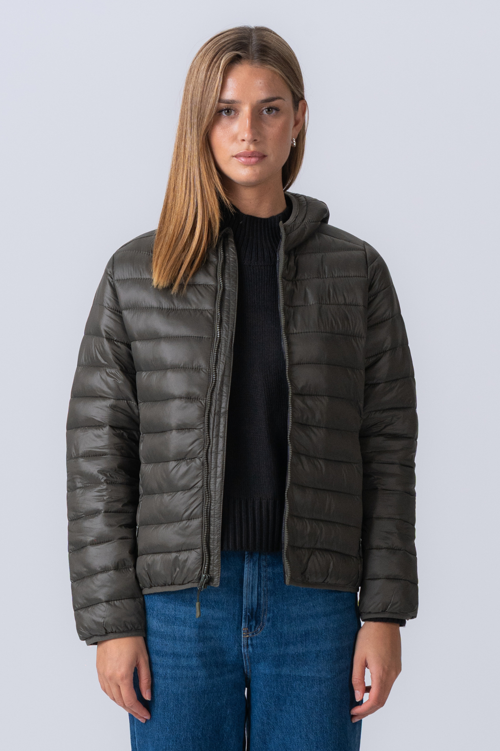 Leichte Pufferjacke - Olive