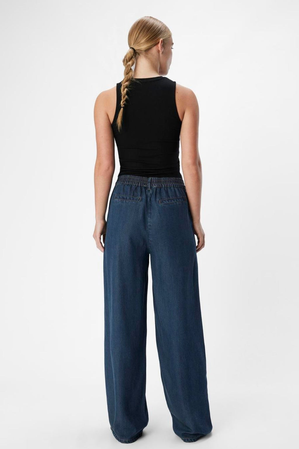 Rahmen Lisa breit Pants - Dunkelblau Denim Spülenwäsche