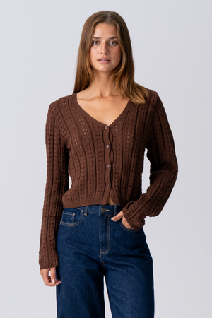 Virginia Strick Cardigan - Brown