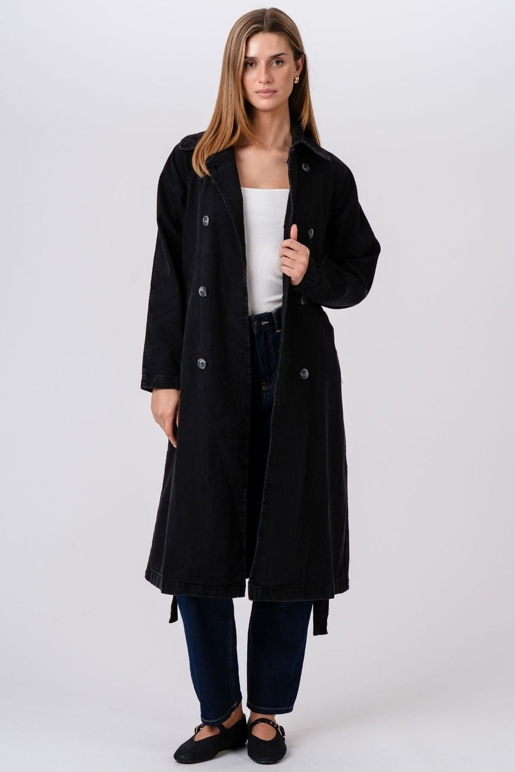 Denim Trenchcoat - dunkelblau