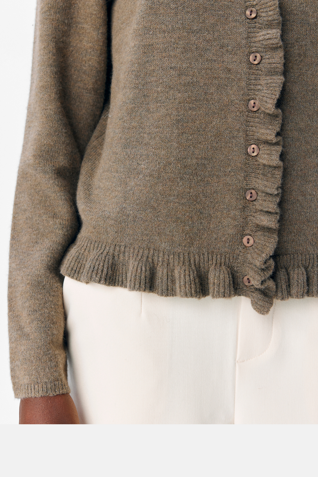 Elva Strick -Strickjacke - Morel Melange