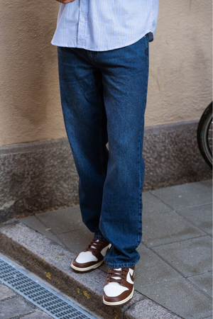 Entspannte Fit -Jeans - dunkelblauer Jeans