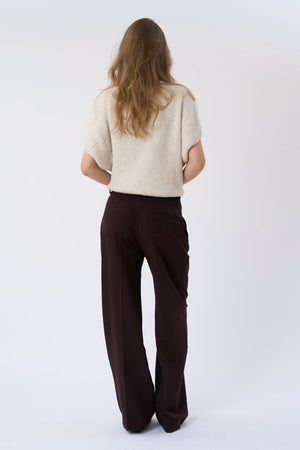 Chloe Kurzarmstrick – gebrochenes Weiß