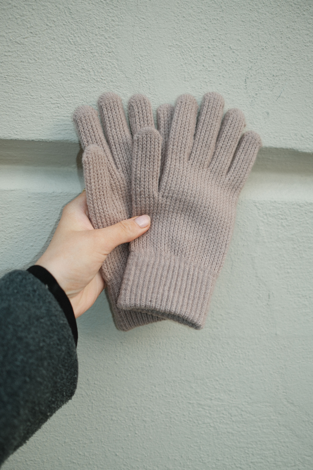 Strickhandschuhe - Kaffee