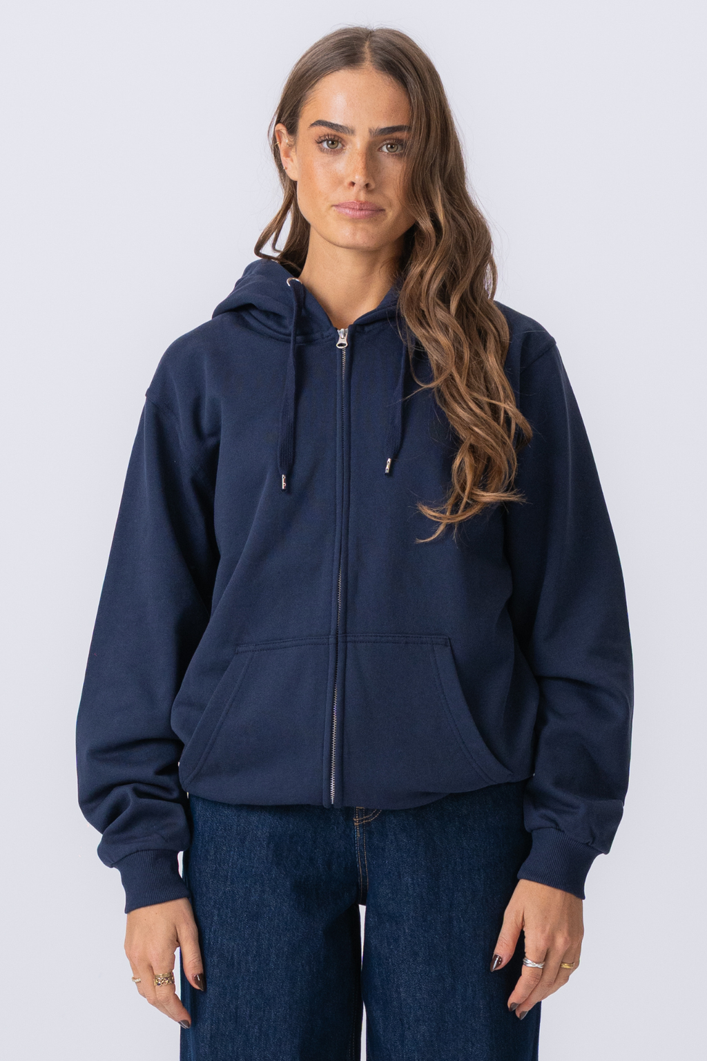 Basic Zip Hoodie - Marine