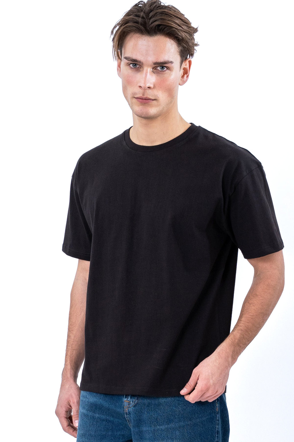 Kastenförmiges T-Shirt - Schwarz