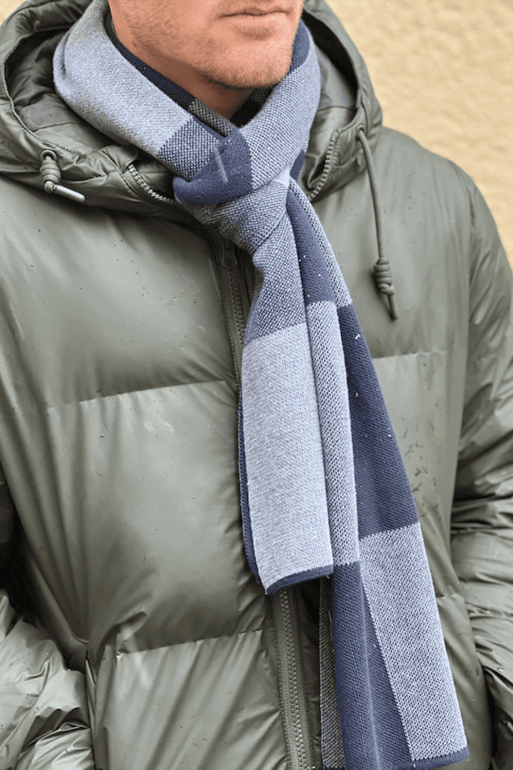 Schal - blaues langes Netz