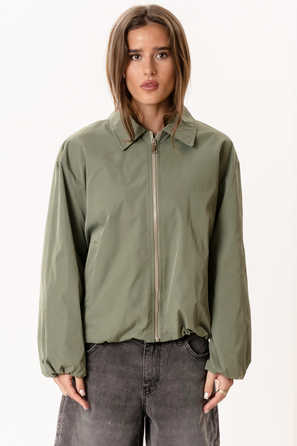 Ines kurze Jacke – Khaki