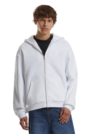 Alltags Reißverschluss Hoodie - Weiß