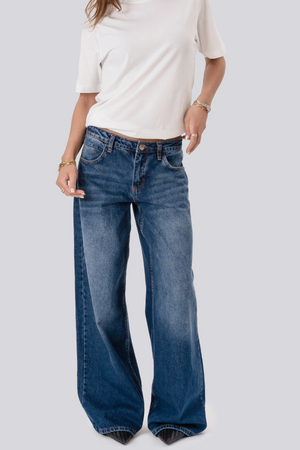 Serena Baggy Jeans – Mittelblau