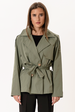 Sia Short Trenchcoat - Khaki