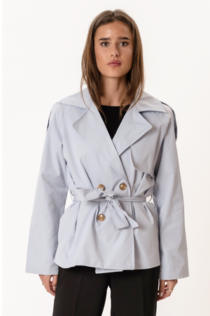 Sia Kurzer Trenchcoat – Himmelblau