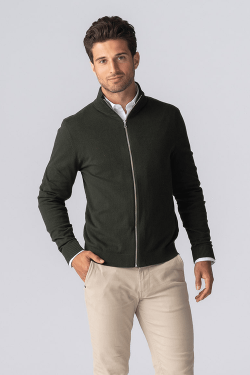 Pullover Zip Cardigan - Armee