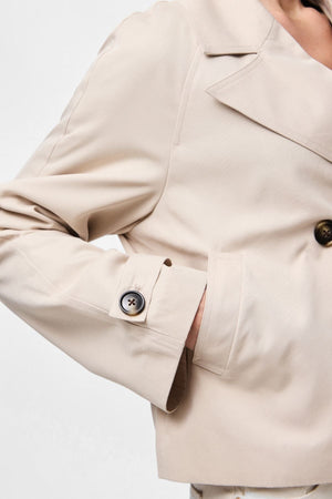 Scarlett Kurzer Trenchcoat - Silbergrau