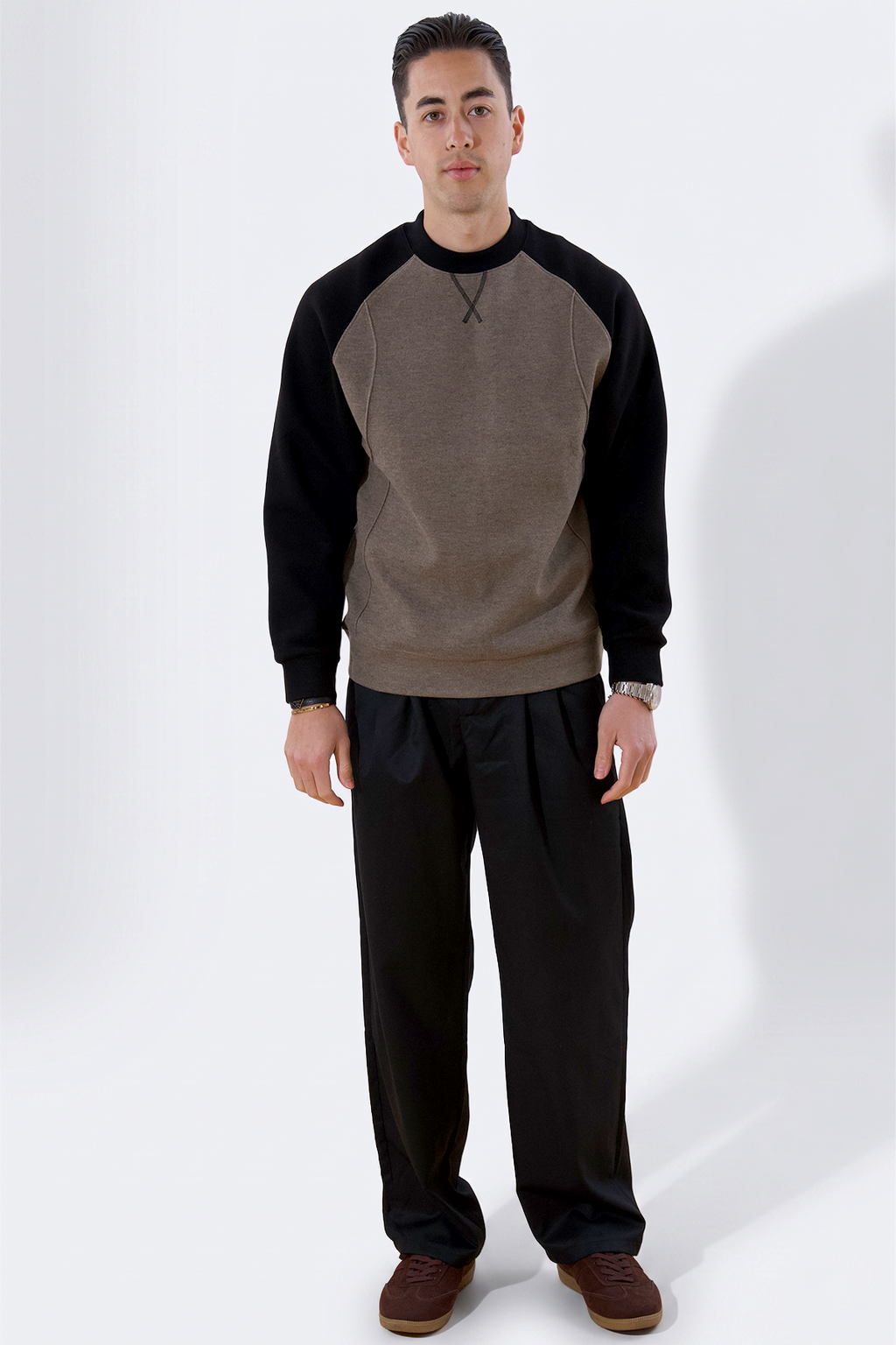 Pullover mit Raglanärmeln – Staubgrün