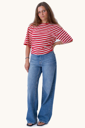 Pataya T-Shirt – Rot/Weiß