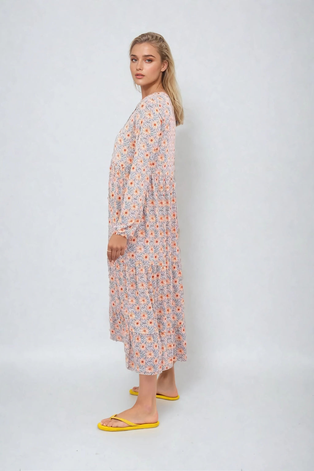 Julia blühendes Kleid - blau