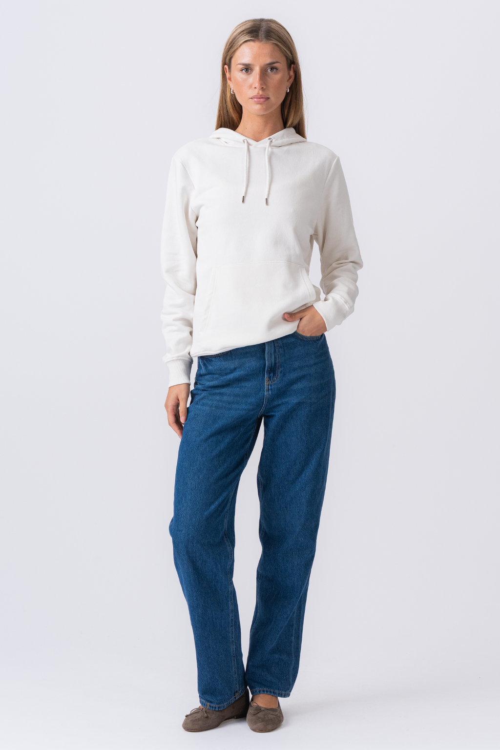 Sweatshirt Hoodie - Beige